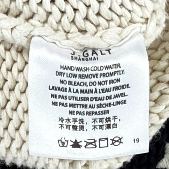 John Galt Brandy Melville Cream Ivory Cotton American Flag Sweater USA OS Preppy - Picture 6 of 8